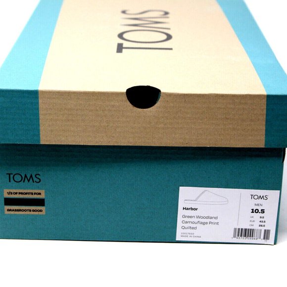 Tom's Men's Harbor Slipper, size 10.5, green woodland camouflage print, quilted - Picture 3 of 10